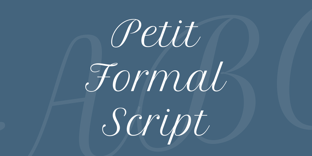 Petit Formal Script: Schriftart herunterladen und kostenlos für Website