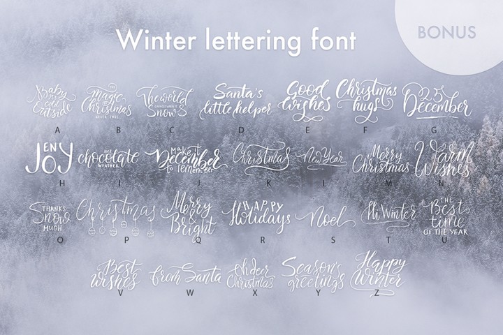 Winter lettering: Schriftart herunterladen und kostenlos für Website ...