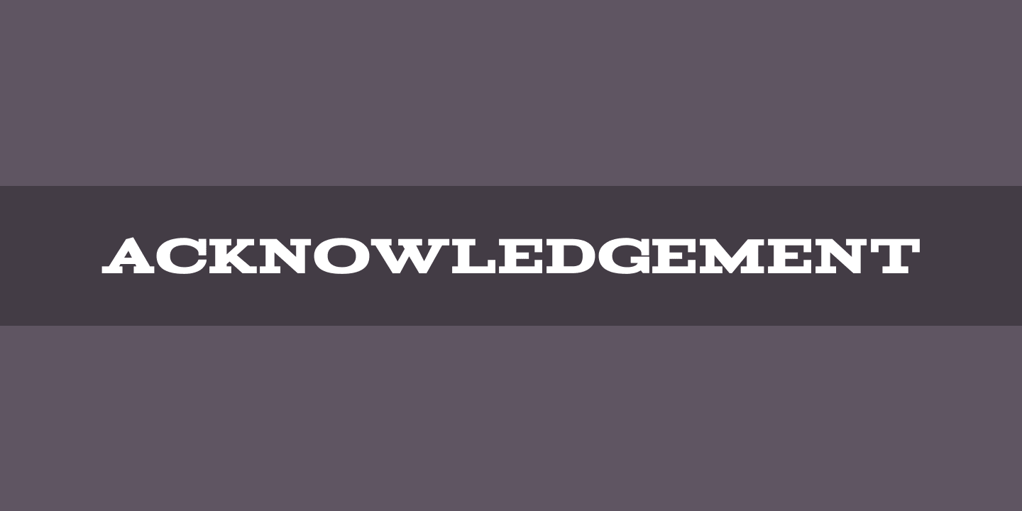 Acknowledgement